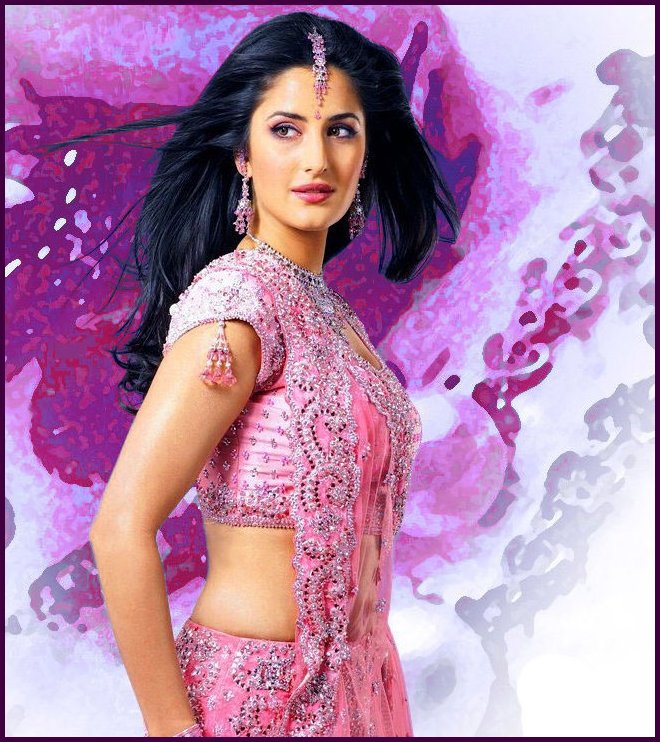 Katrina is all pink in a transparent pink saree